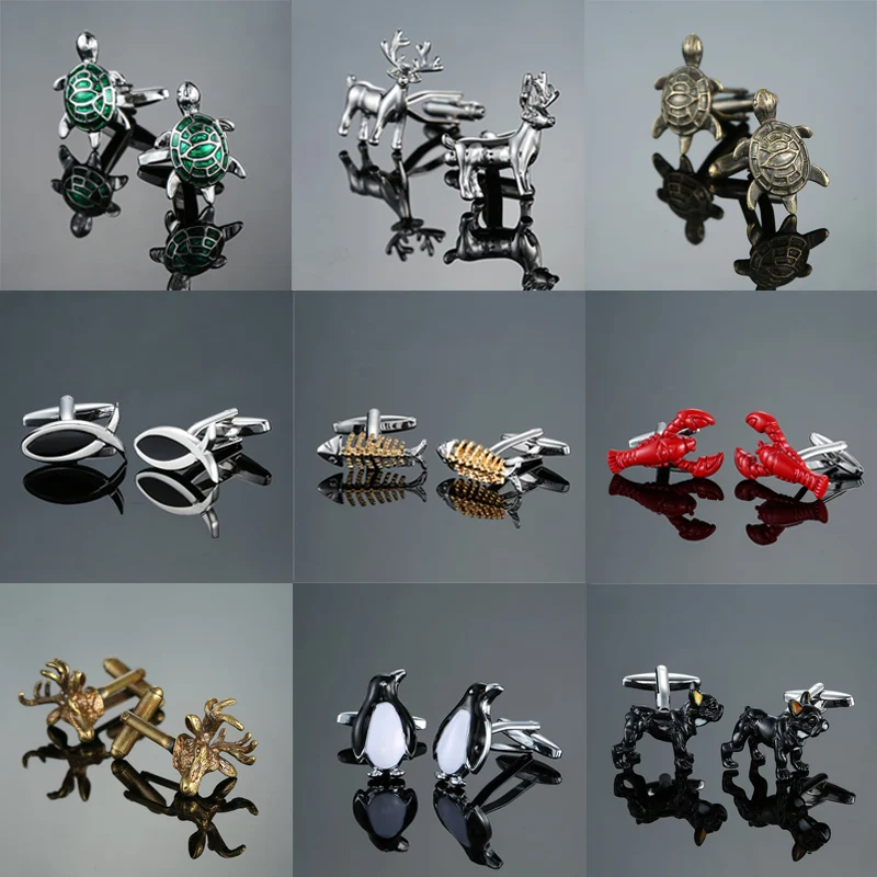 

Free delivery, high quality men's shirts fashion brands jewelry cufflinks butterflies / dogs / lobsters / turtle cufflinks