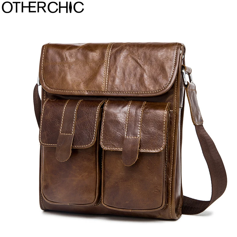 

OTHERCHIC Genuine Leather Retro Men Bags Brand Designer Handbags Shoulder Vintage Cow Crossbody Bags Men Messenger Bags 7N04-21