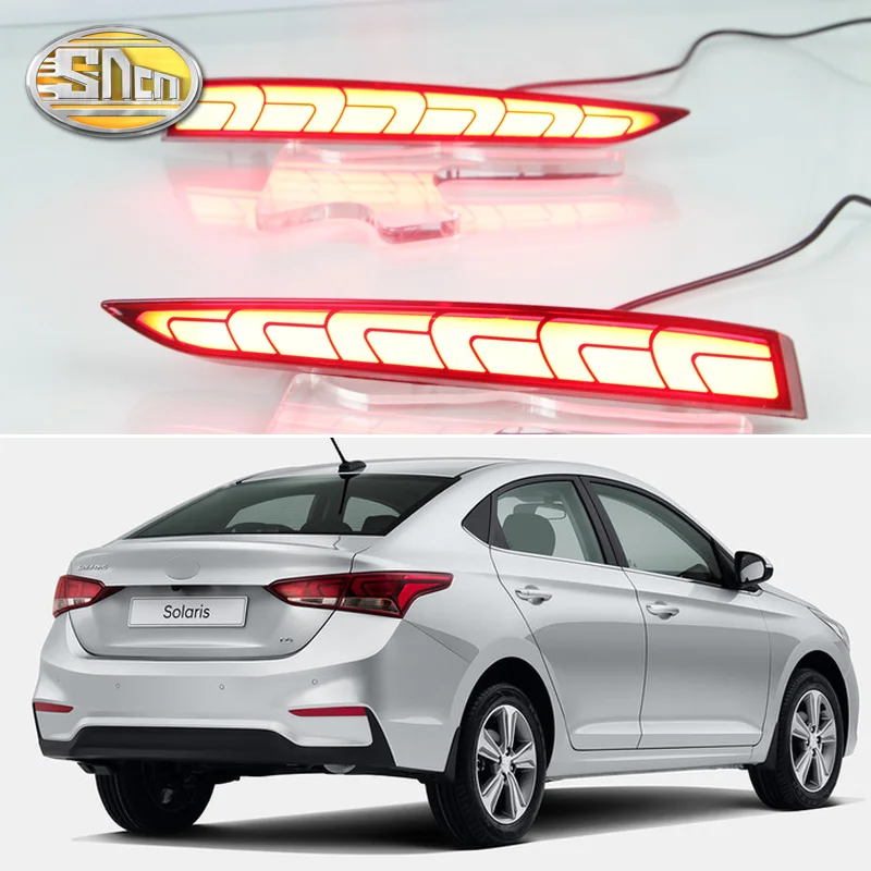 2 шт. для Hyundai Solaris Accent 2017 2018 Многофункциональный Автомобильный светодиодный задний противотуманный фонарь бампер свет автоматический