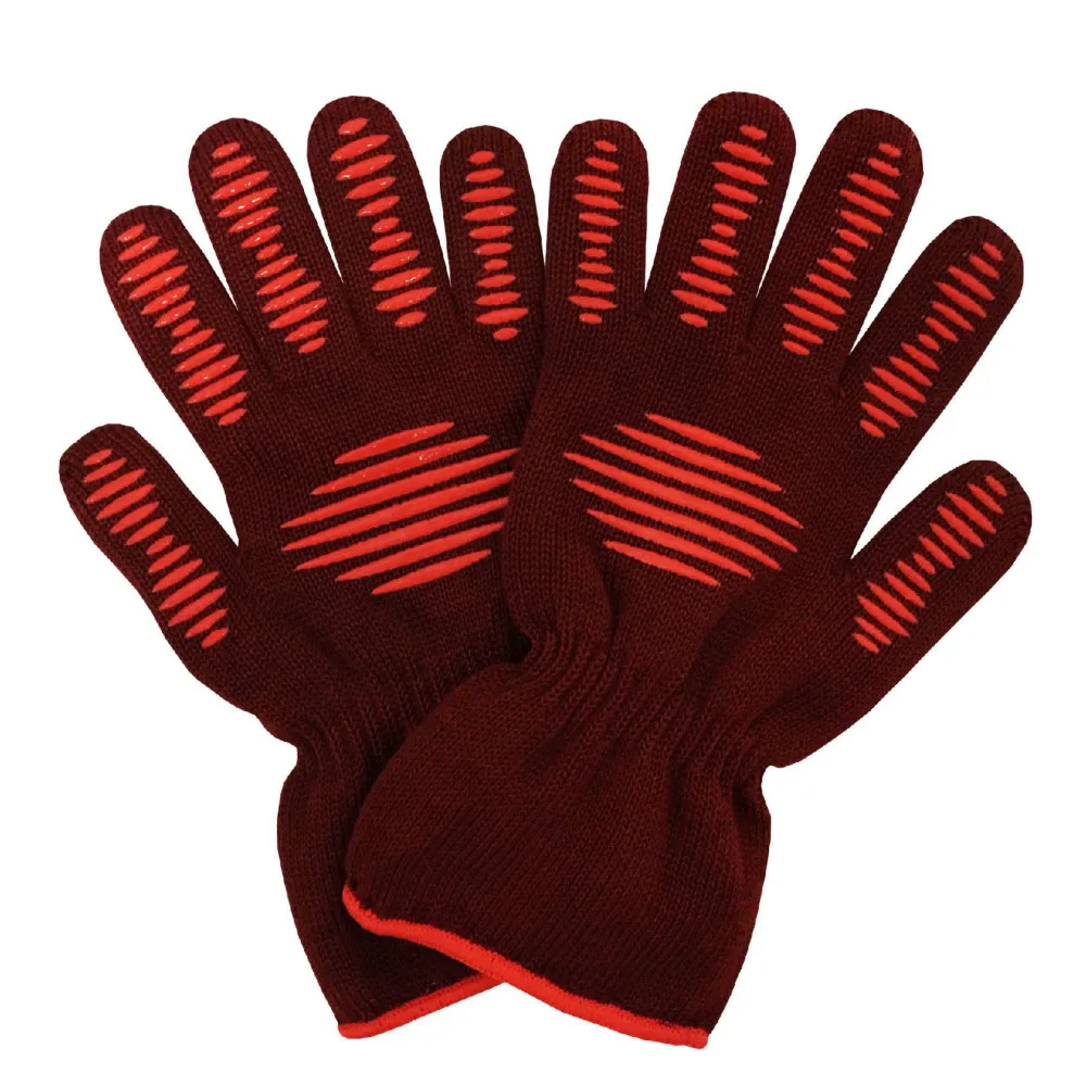 

High temperature BBQ BBQ insulated gloves kitchen baking microwave outdoor red gloves