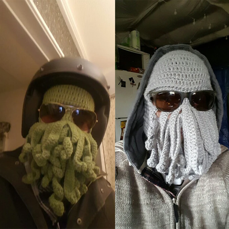 FDBRO велосипедные маски Осьминог забавные щупальцы Cthulhu Вязаная Шапка Лыжная