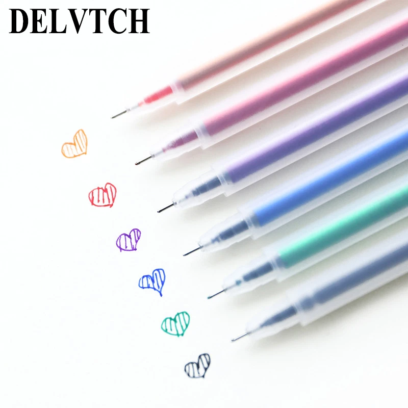 

DELVTCH 6pcs/set 0.5mm Colorful Pen Colored Gel Ink Pen Writing Art Mark Painting Office School Student Stationery Supply Gift
