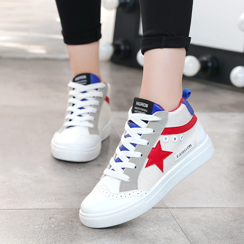 

White Shoes Student Girl Comfortable Trend Womens Shoes 2019 Ladies Fashion Stars Spring and Autumn Shoes Woman