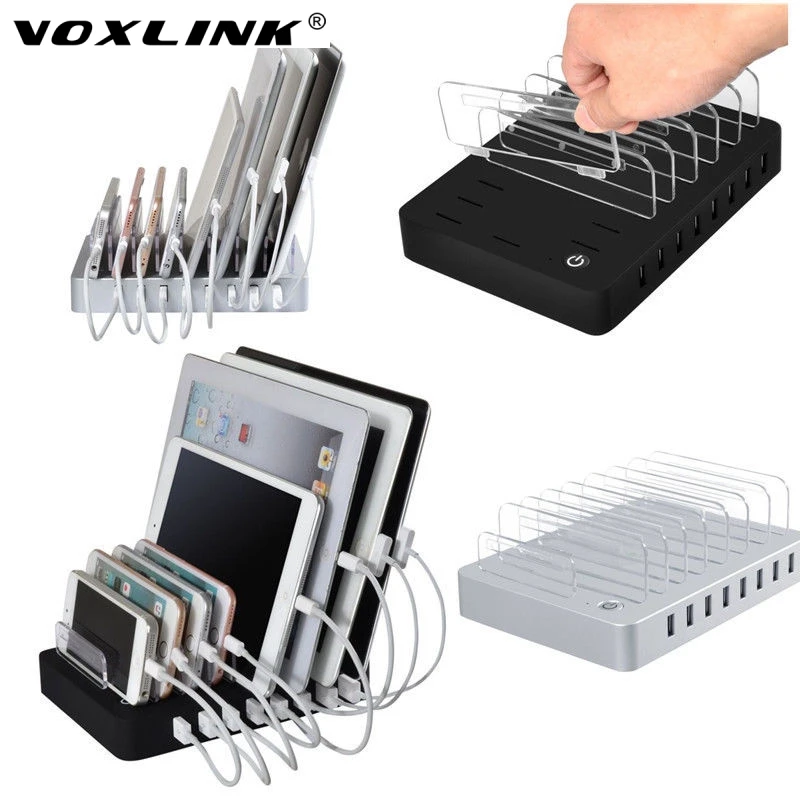 VOXLINK Multi Function 19 2A 96W 8 Ports Desktop USB Charger Station Dock with Stand Holder