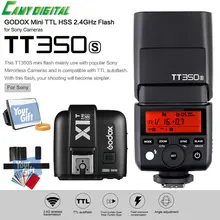 Godox Mini Speedlite TTL TT350S High Speed 1/8000s GN36+2.4G wireless Power Trigger X1T-S+SoftBox+Color Filter Kit For Sony