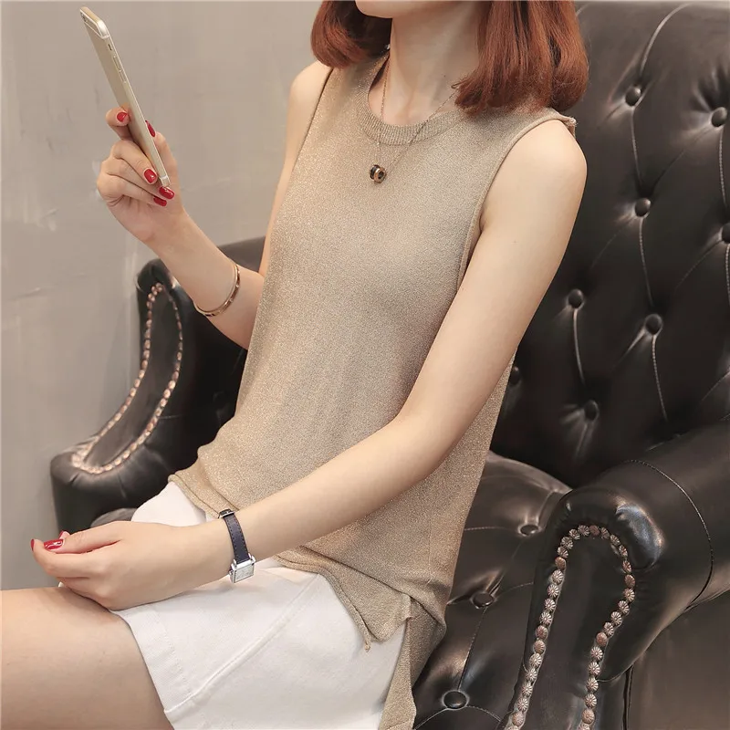 knitted vest F2501 khaki