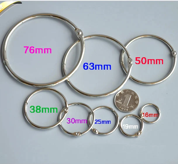 

50pcs Wholesale Rhodium Silver inner diameter 20-76mm CurtainHoop Key Rings and Key Hoops for Chains&Clasps Jewelry Making