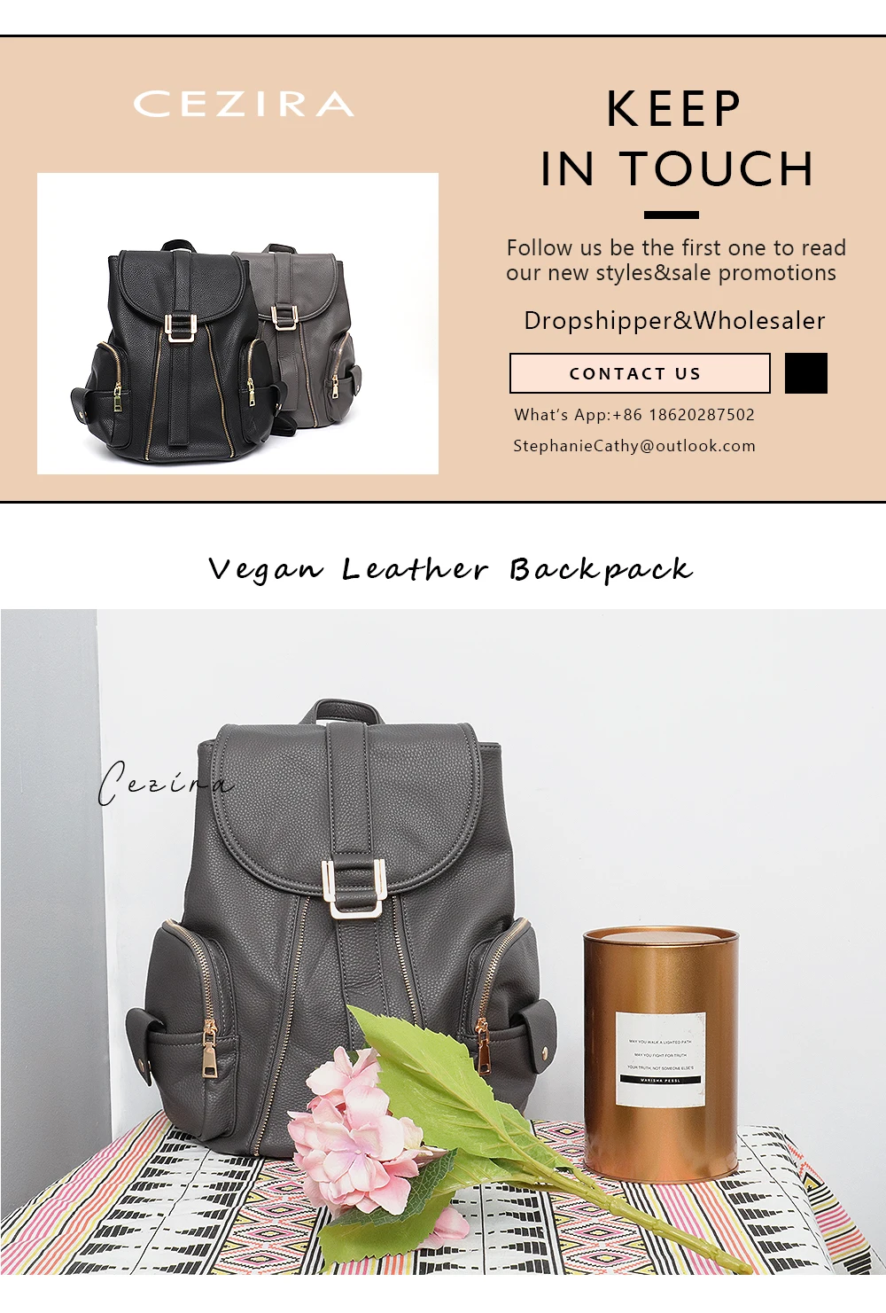 CEZIRA, большой Модный школьный рюкзак с клапаном для девочек, повседневные Рюкзаки с боковыми карманами, 13 дюймов, для ноутбука, женские веганские кожаные сумки на плечо