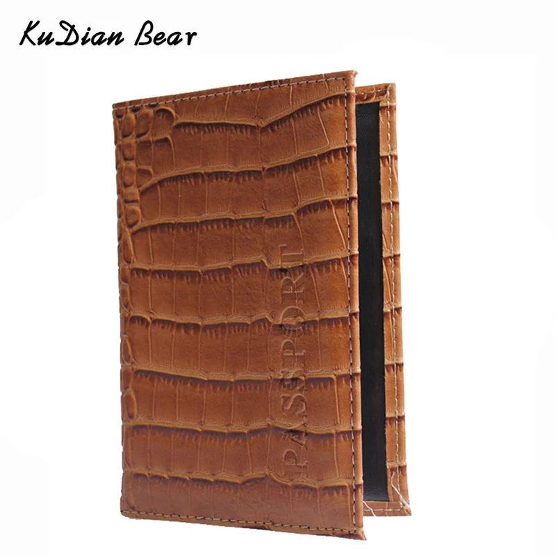 KUDIAN BEAR крокодил Обложка для паспорта из искусственной кожи путешествий Porte Carte
