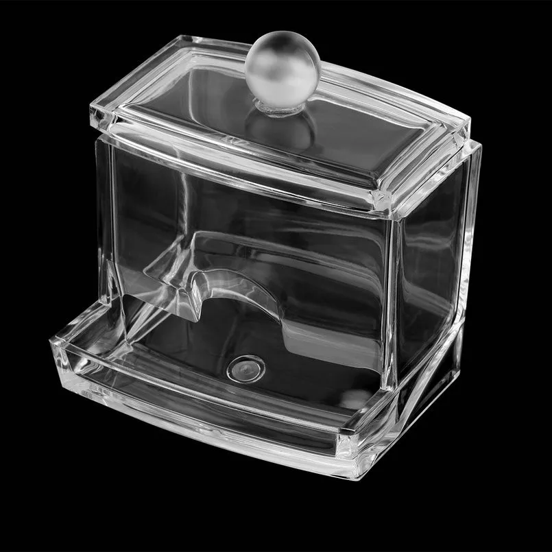 

Makeup Storage Box Portable Cotton Pads Container Transparent Acrylic Box Cotton Swabs Stick Cosmetic Organizer