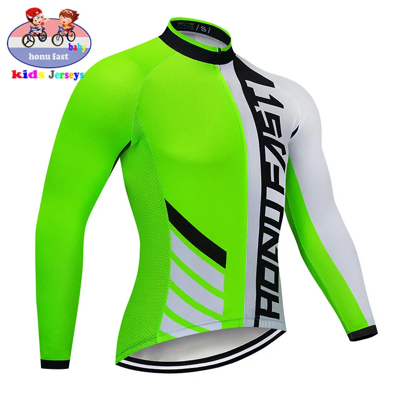 

2018 Children Breathable cycling jersey long sleeve pro team kids Quick Dry cycling clothing mtb/road bike clothes full zipper