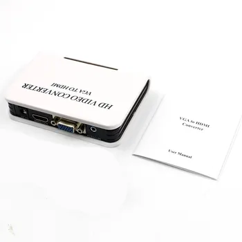 

by dhl or ems 100pcs VGA to HDMI converter box 1080P HD Interface vga female to hdmi female with audio port