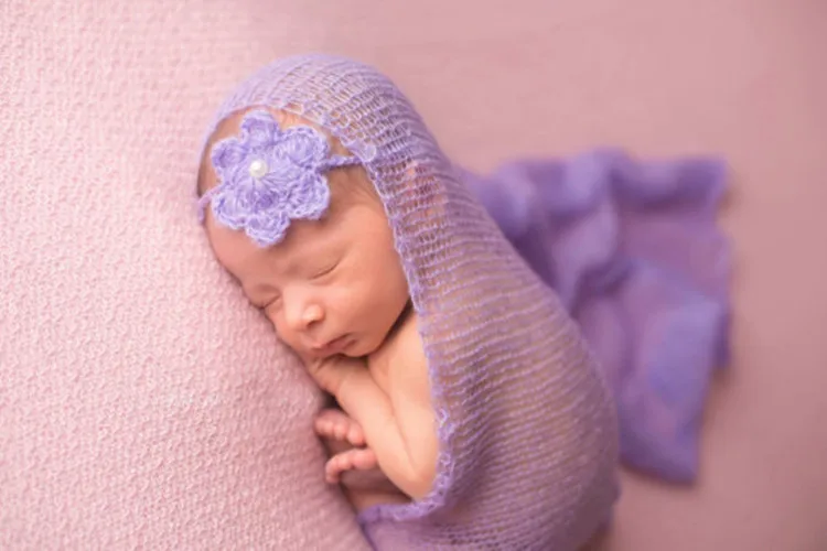 Soft Adorable Mohair material Baby Photo Wraps Elastic Stretchy Knit Wrap Newborn Photography Props Baby Swaddling