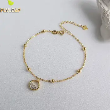 

Flyleaf Clear Spring Water Real 925 Sterling Silver Bracelets For Women Cubic Zirconia Fashion Fine Jewelry Bracelets & Bangles