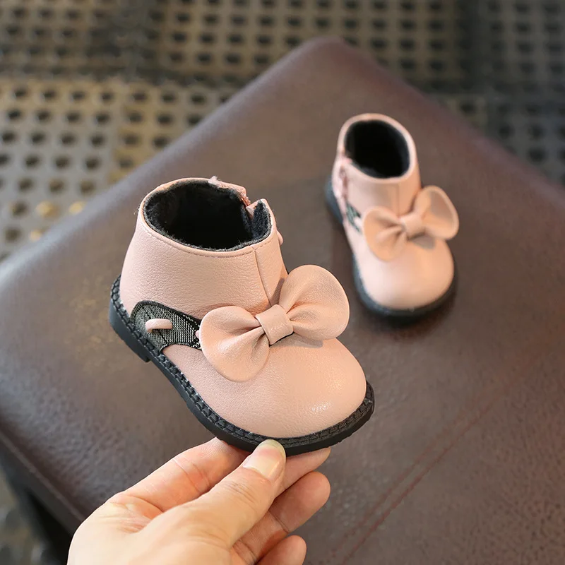 Lovely Toddler First Walkers Baby Shoe Round Flats Soft Slippers Flock Shoes ZX