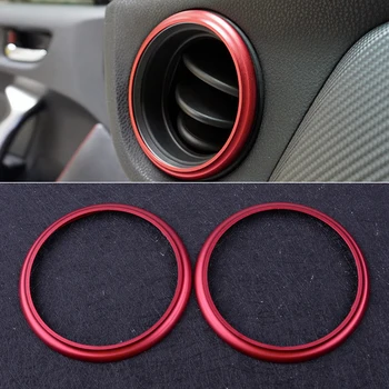 

DWCX 2pcs Inner Red Dashboard Car AC Air Vent Outlet Ring Circle Cover Trim Sticker Fit For Toyota 86 GT86 Scion FR-S 2012-2018