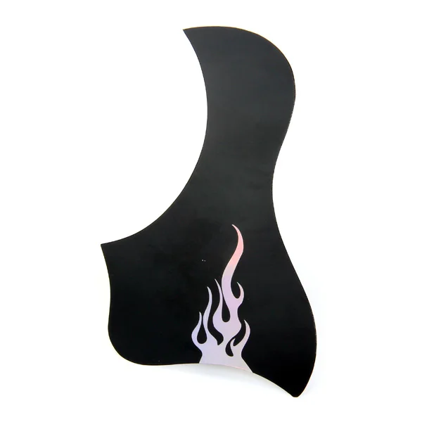 Cool Black Duck Anti-Scratch Pickguard Plate Features with Silvery Flame Pattern For Acoustic Guitar Quality PVC