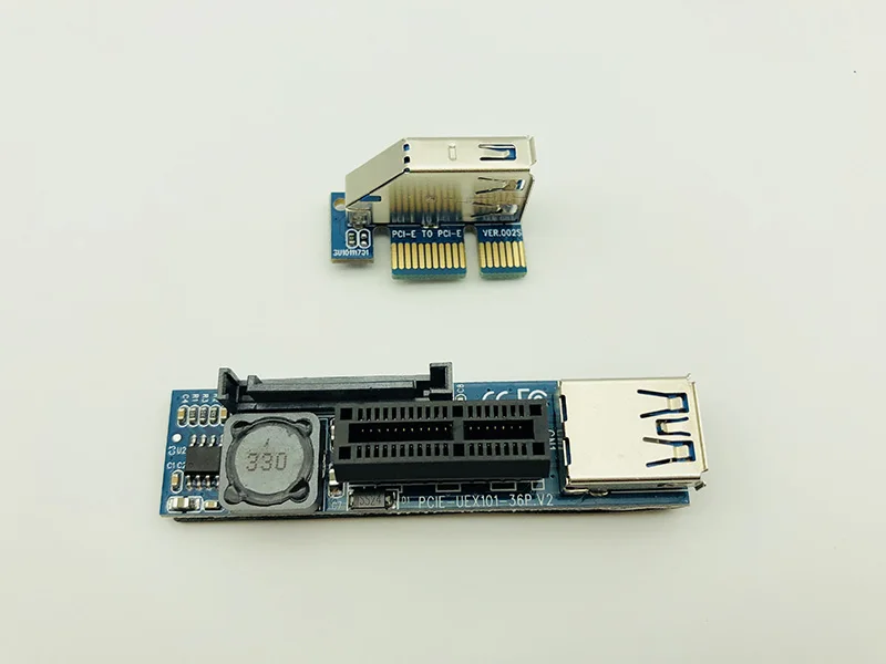 PCI-E Extender PCI E 1X к 1X Riser USB 3,0 кабель SATA мощность работает для материнской платы PCI-E x1 слот Bitcoin Miner Antminer добыча