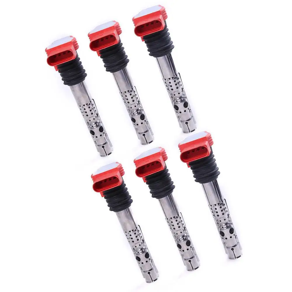 6 шт. катушки зажигания для A-UDI A4 A6 A8 Quattro 3,0 V6 02-08 06C 905 115 M/E/F/G/H/L/06C905115 06C 905 115 м