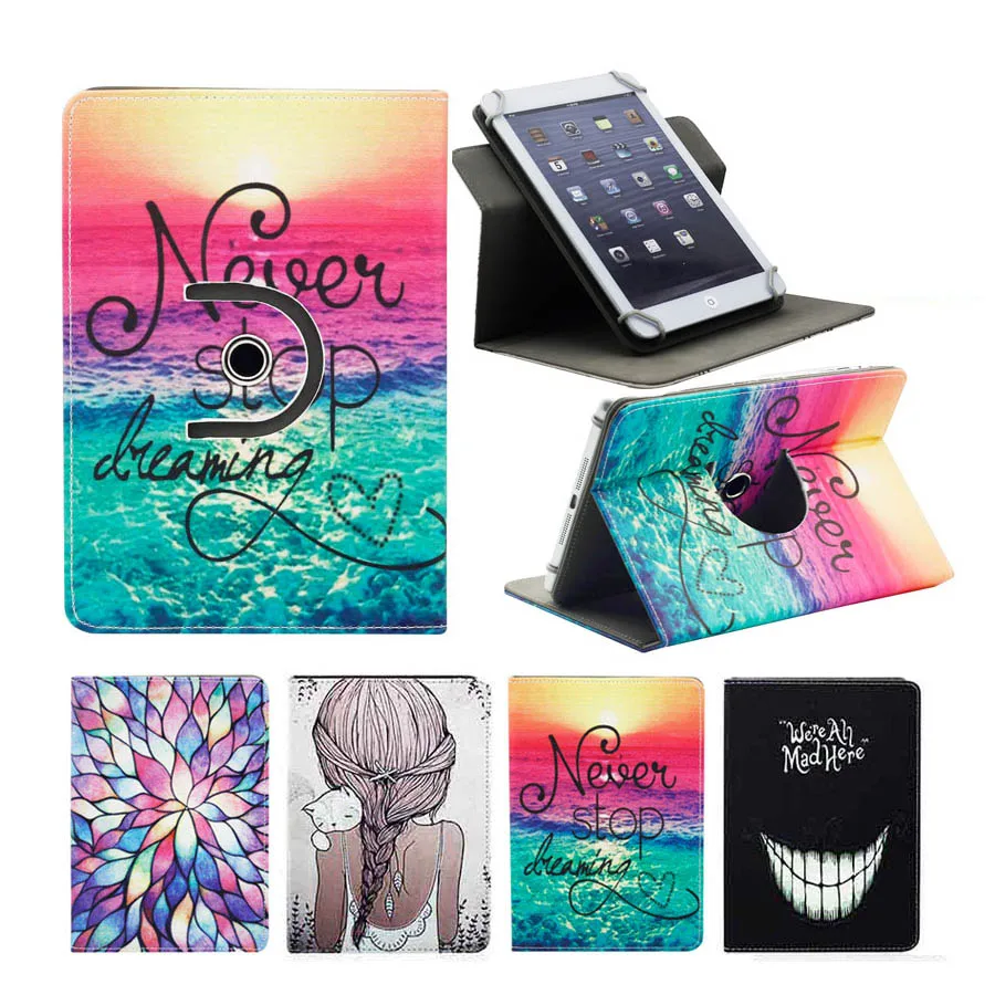 

360 Rotating Case for 9.7 10 10.1 inch Tablet PC Leather Stand Cover Universal for iPad 9.7'' Samsung Lenovo 10.1'' Tablets