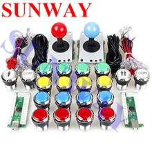 2 игрока классический аркадный конкурсный DIY наборы USB энкодер джойстик для ПК 8 способов хромированная наклейка светодиодный световая Кнопка Аркады MAME