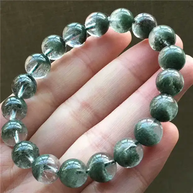 Natural Green Phantom Ghost Quartz Crystal Bracelet 9.9mmin Strand Bracelets from Jewelry