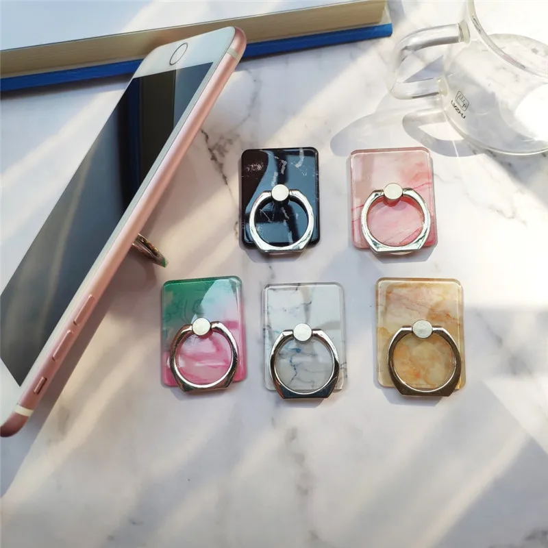 Fashion Colorful Finger Ring Universal Marble For Huawei For Samsung Mobile Phone Cover Smartphone Stand Holder For iPhone Case