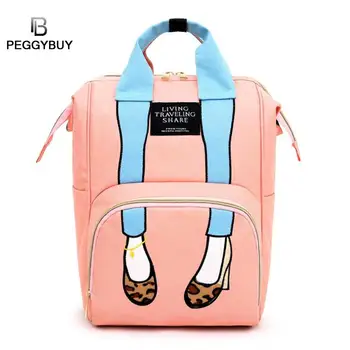 

Sexy Leg Print Mommy Travel Backpacks Large Maternity Nappy Top-handle Bags Backpack Chain Ring Teenage Girls Backpack