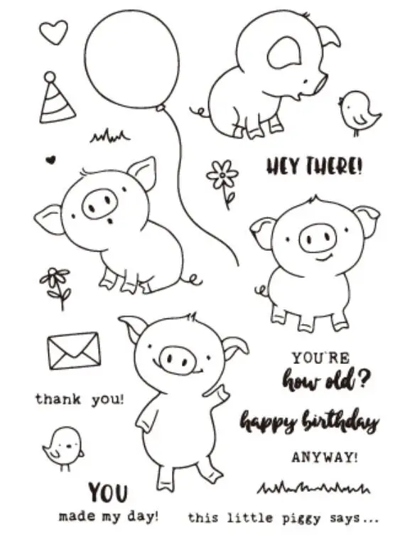 

pig Clear Stamps Scrapbook Paper Craft Clear stamp scrapbooking X0321