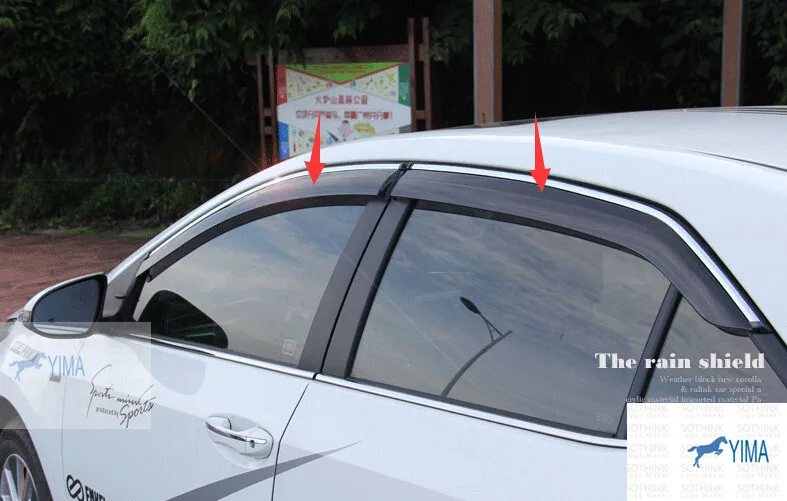Новинка! Для Toyota Corolla- оконные козырьки навесы ветровой дождевой Дефлектор козырек защита вентиляционное отверстие