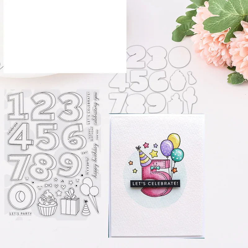 

BIRTHDAY NUMBERS Metal Cutting Dies and stamps DIY Scrapbooking Card Stencil Paper Craft Handmade Album Handbook Decoration