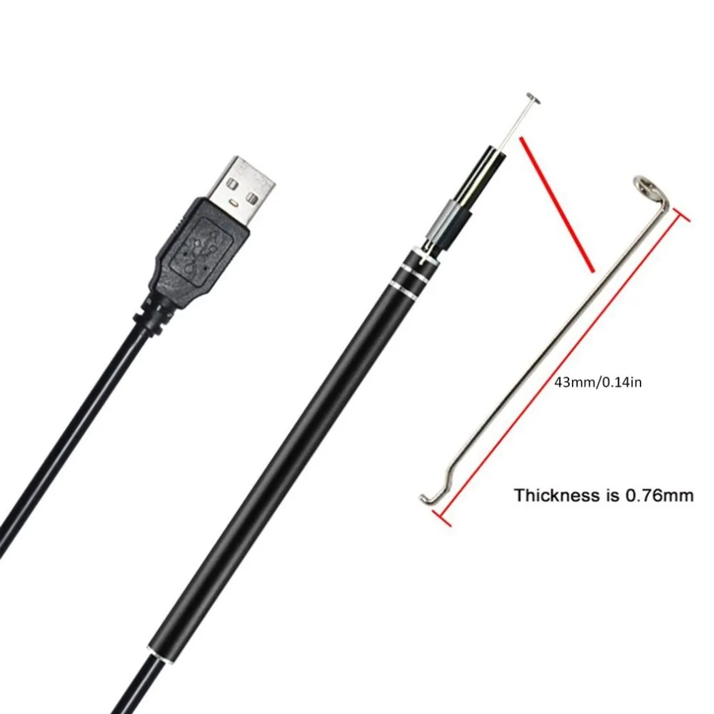 Международная упаковка) USB Ear Cleaning Endoscope HD визуальная ложка многофункциональная с камерой светящаяся Ушная Ухо Уход за ушами