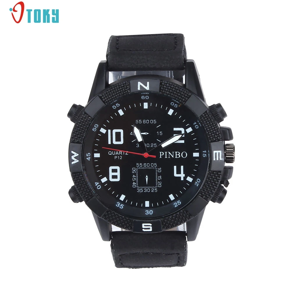 

Style Retro Punk Rock Brown Big Wide Leather Bracelet Cuff Men Watch Cool BN May25