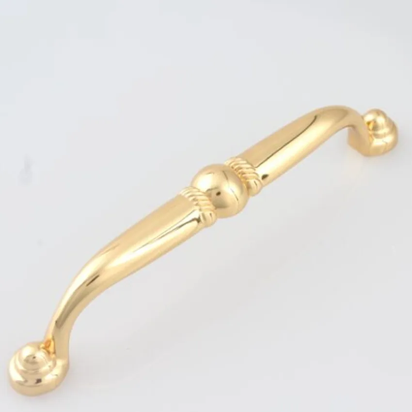 128mm fashion deluxe 24k gold modern furniture handle bright gold kitchen drawer dresser