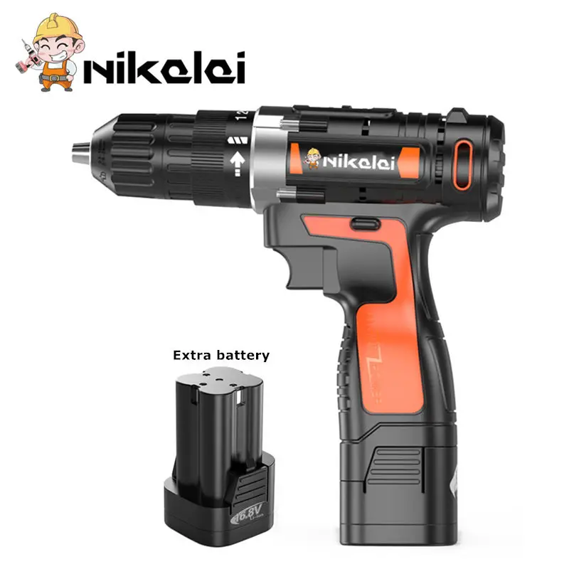 

16.8V precision screwdriver with Spare lithium battery household cordless electrical screw driver electric drill bit power tools