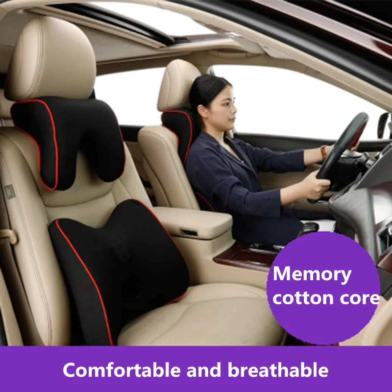 

New Car Headrest U Shape Pillow Memory Foam Auto Interior Seat Neck Rest Waist Support Lumbar Protector Seat Cushion Accessories