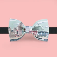 Модный Мужской дизайнерский мужской костюм, галстук-бабочка для свадьбы, напечатанный Жених Невеста, индивидуальная мечта Парижа