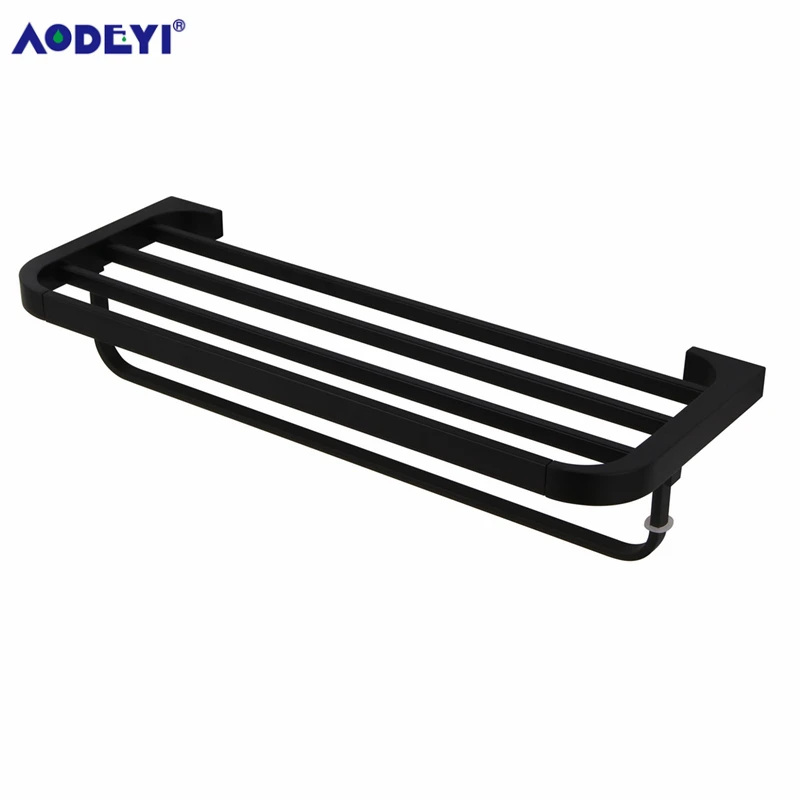 Настенный держатель для полотенец AODEYI матовая Черная Вешалка ванной комнаты