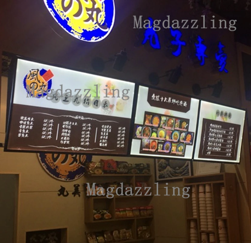 Slim Black Aluminum Snap Frame LED Illuminated Menu Light Boxes,A1