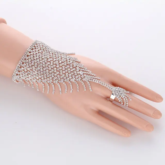Belly Dance Hand Decoration Slave Bracelet Silver ONE SIZE