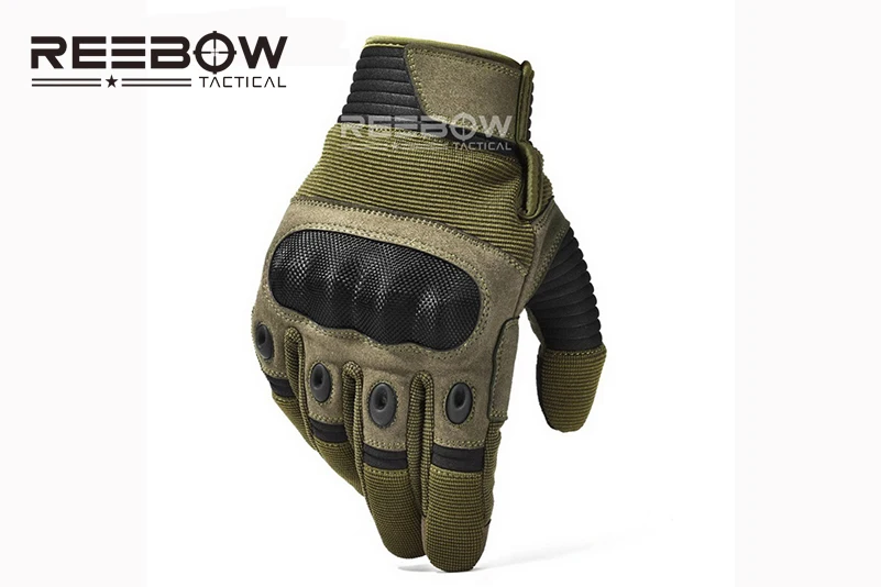 Army green Армейские военные прочные тактические боевые перчатки на концах пальцев, мотоциклетные перчатки для езды на мотоцикле, квадроцикле, перчатки на полный палец для мужчин, страйкбол, спорт, байкер - Цвет: Army green
