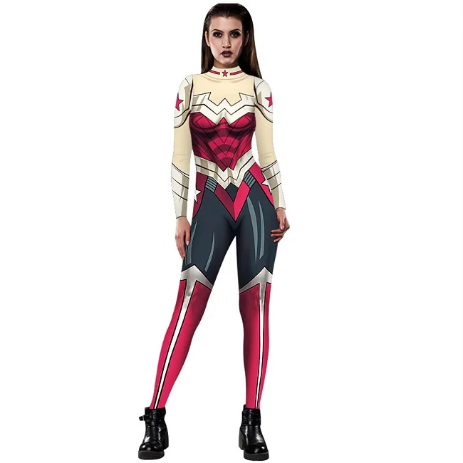 Nadanbao Новые поступления Wonder Woman косплей костюмы для женщин Пурим Карнавальный костюм для взрослых размера плюс боди - Цвет: MDT2031