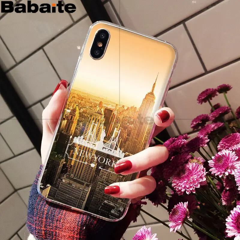 Babaite NYC Нью-Йорк городской пейзаж черный мягкий чехол для телефона Apple iPhone 8 7 6 6S Plus X XS MAX 5 5S SE XR Чехлы для мобильных телефонов - Цвет: A5