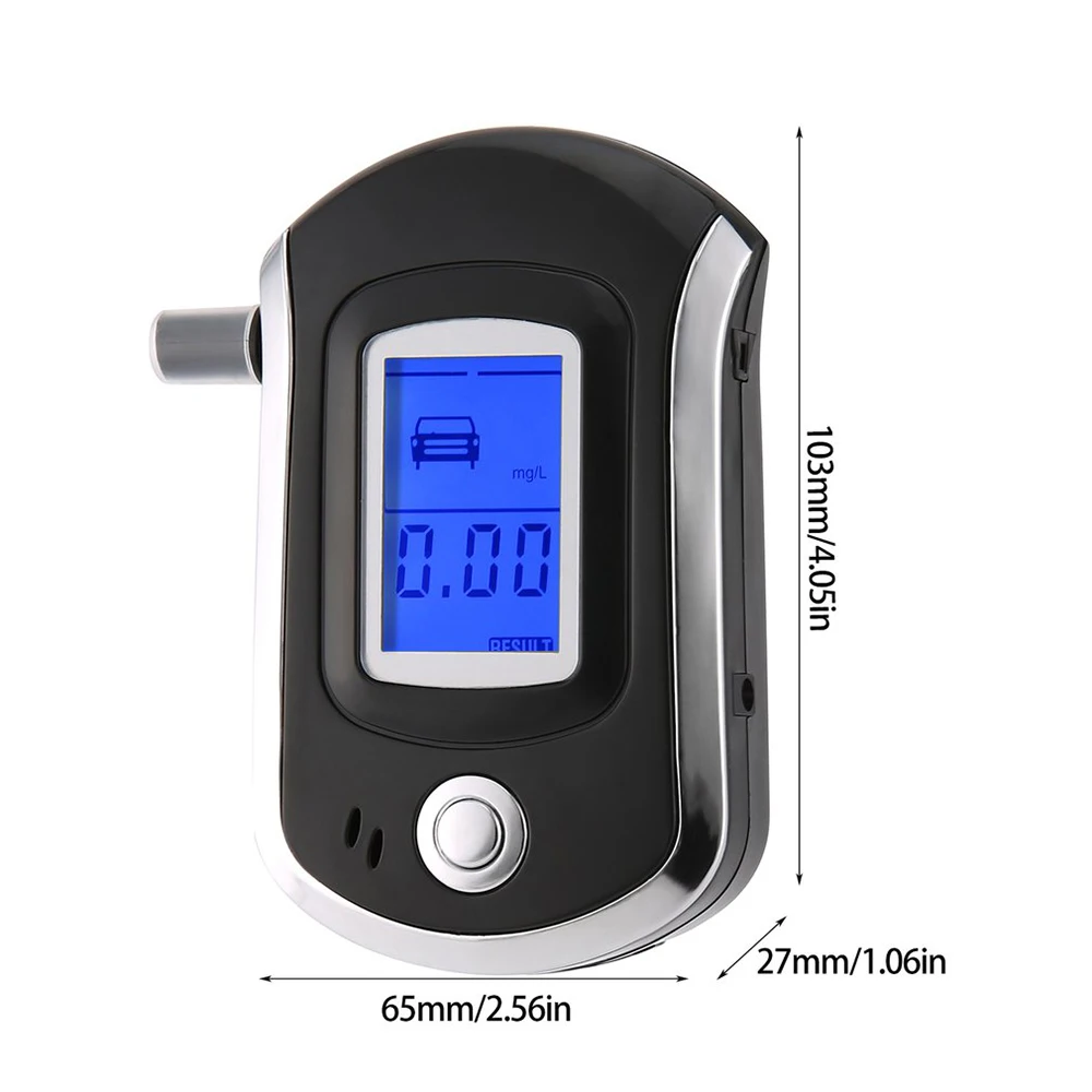 سيارة التصميم alcool اختبار الكحول جهاز اختبار شرب الكحوليات الرقمية LCD الخلفية عرض فاحص نسبة الكحول في النفس مسموع تنبيه التنفس