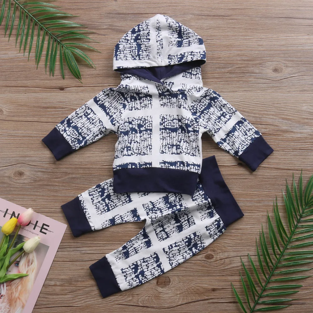 Yenido an Bebek Bebek Erkek K z Giysileri Set Uzun Kollu Kap onlu Tops 