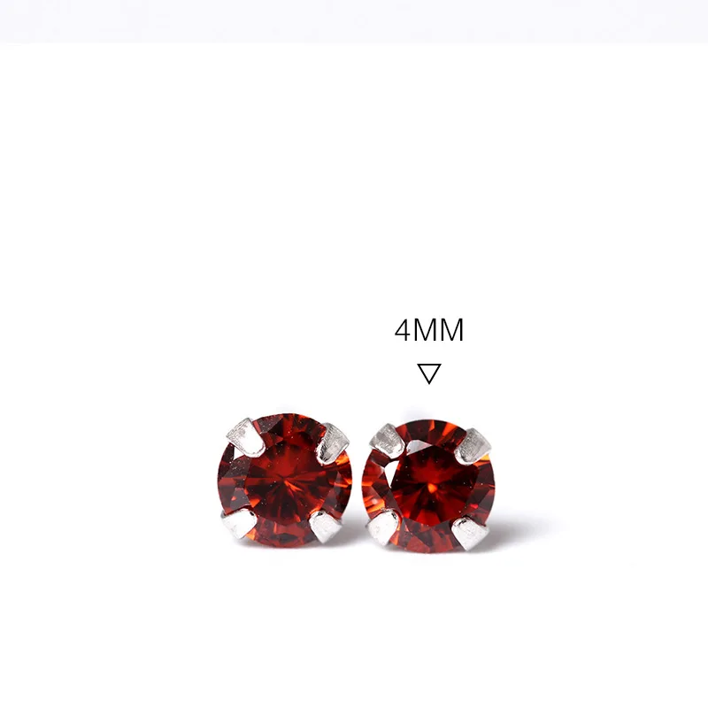 red four claw Cubic Zirconia earrings 100% 925 silver Jewelry fashion CZ Stud earrings for women girls gift simple earring