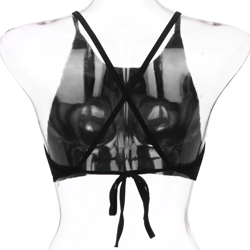 2019 womens tops and blouses summer solid color sleeveless wrap halter strap with sexy short crop top pretty blouses women 40J12 (29)