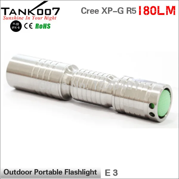 TANK007 E3 Cree XP G R5 Нержавеющая сталь Мини светодиодный фонарик фонарь брелок 180