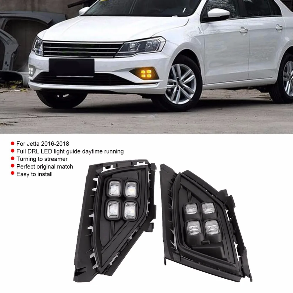 12 V 2 Шт Автомобильные фары дневного света поворотов 3-Цвет светодиодный противотуманный фонарь для VW Jetta автомобильные аксессуары