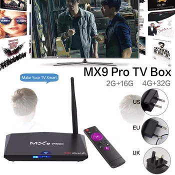 

Newest MX9 Pro 4GB RAM 32GB ROM Android 7.1 TV Box RK3328 Quad Core 2.4G/5G WiFi VP9 HDR 3D UHD 4K Media Player Set-top Boxes